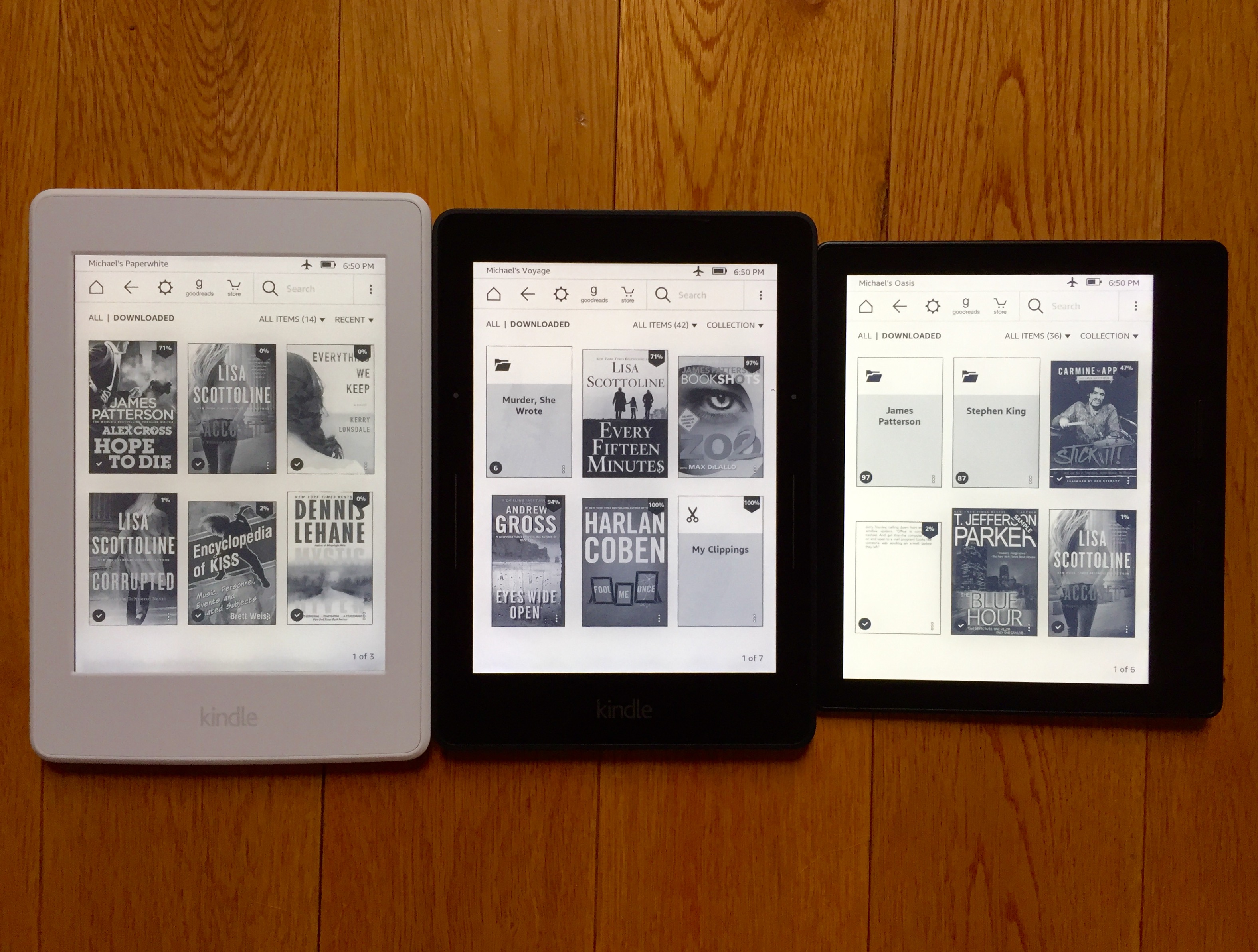 Comparatif Kindle Voyage Wi-Fi + 3G vs Kindle Oasis